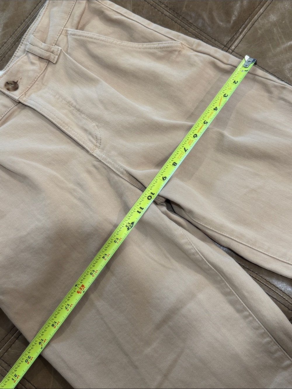 Sezane Manu Trousers Relaxed High-Rise Cropped Pants in Beige Size 36 (4) - Picture 6 of 8